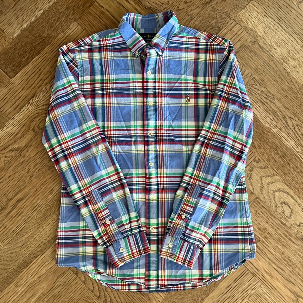 Ralph Lauren Plaid Slim Fit Dress Shirt | LARGE